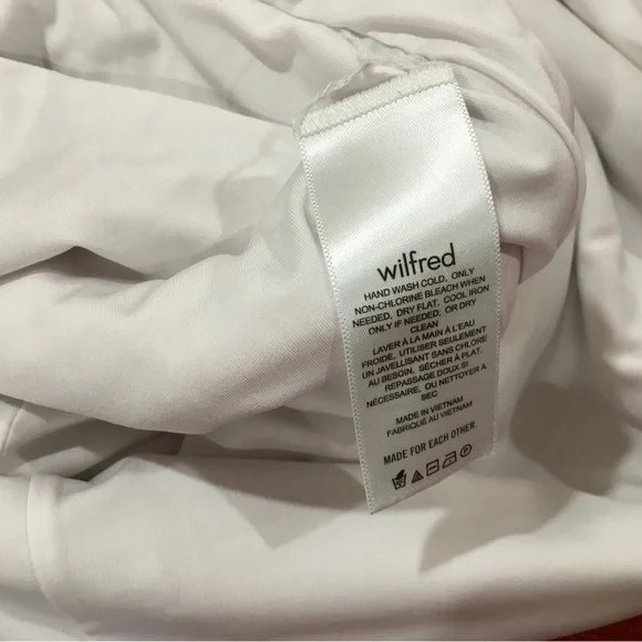 Aritzia Wilfred Verona Dress Beige White Gingham Seersucker Midi Slit Women L - Picture 6 of 7